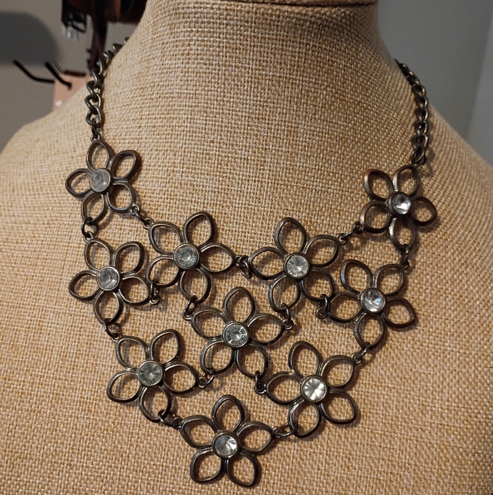 Floral Silver Necklace